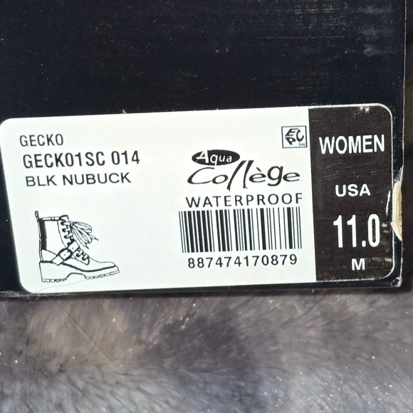 NWB Aqua College Waterproof Gecko Lace-Up Nubuck Leather Buckle Combat Boots‎ 11 - Picture 11 of 11